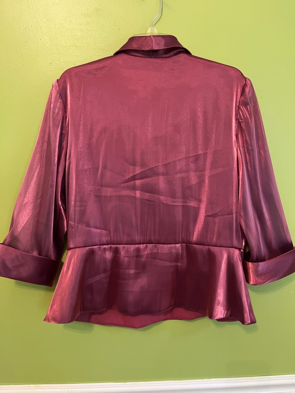 Metallic Raspberry Peplum Top - Picture 4 of 6